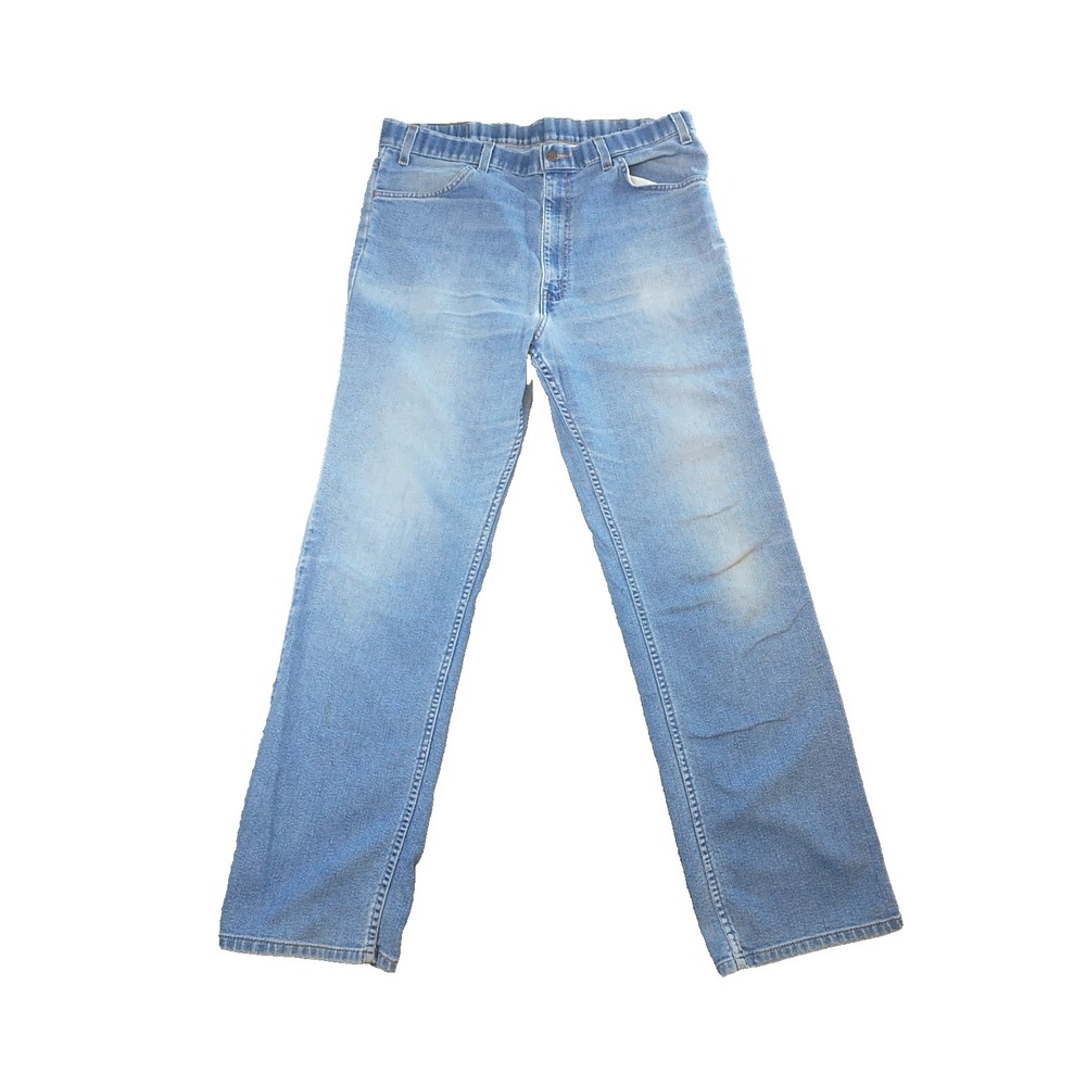 Levis Action Slacks Mens 36x31 Light Wash Blue Denim Straight Leg Jeans Vintage